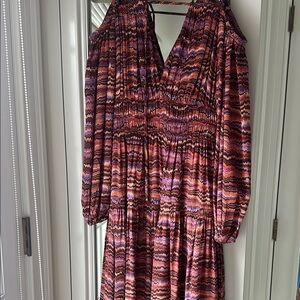 Ulla Johnson Pink Ruched Cold Shoulder Dress
